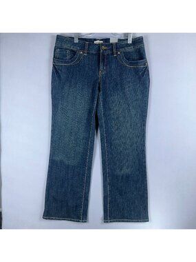 Venezia BootCut Jeans Womens Size 18 Mid Rise Blue Dark Wash Embroidered Pocket